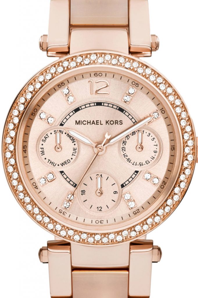 Michael Kors Мултифункционален часовник Mini Parker с кристали